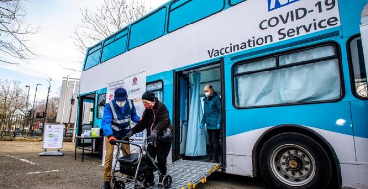 COVID 19 Vaccination Bus in Royal Greenwich