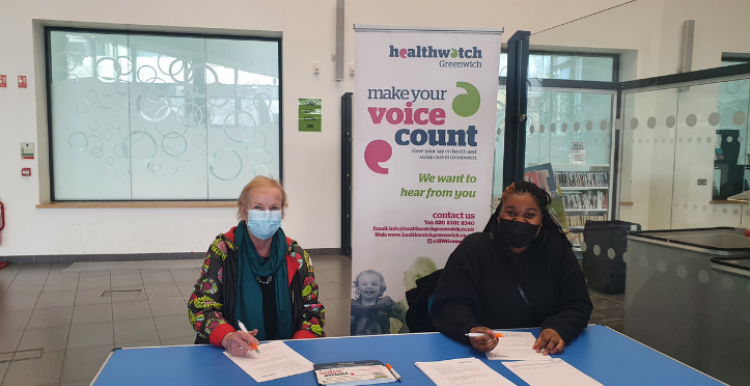 Volunteers Pamela and Sarah in Greenwich libraries