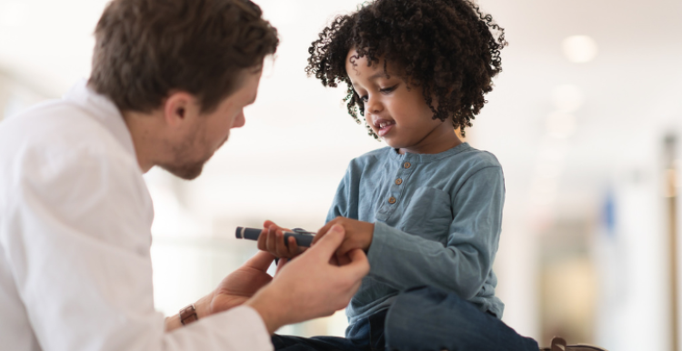 Child speaking with doctor