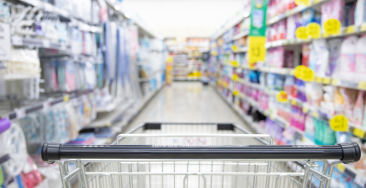 supermarket trolley in tescos