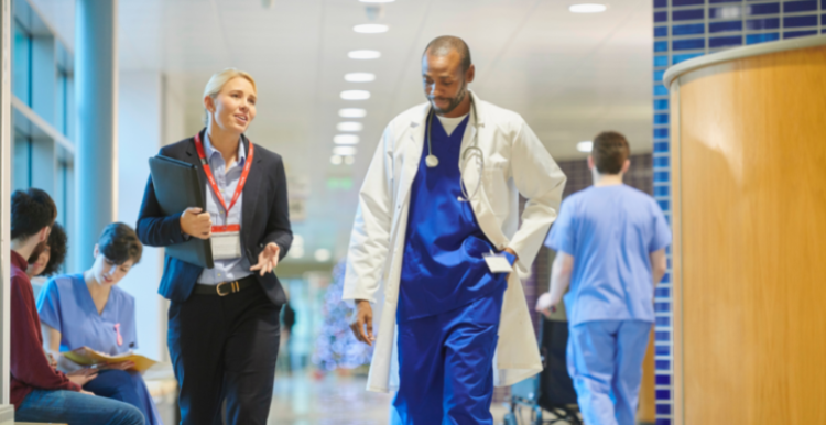 NHS hospital corridor