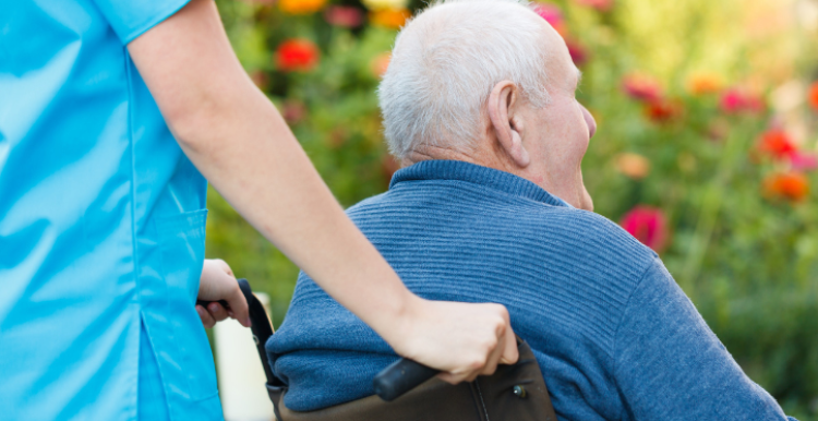 Older man in a wheelchair