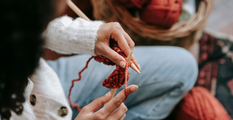 Woman knitting