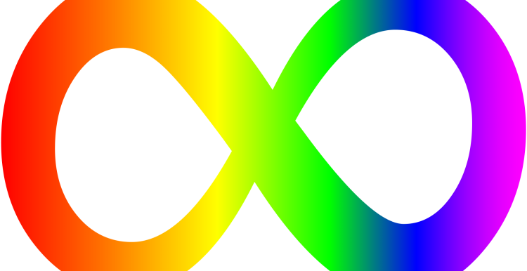 a rainbow-coloured infinity