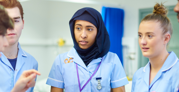 Group of female nurses at work