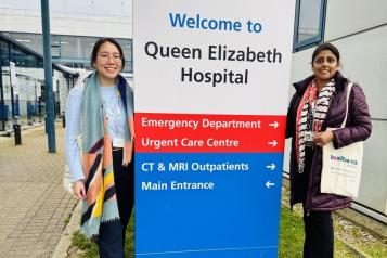 Healthwatch Greenwich representatives conducting an enter and view visit at Queen Elizabeth Hospital in Woolwich.