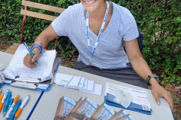 Healthwatch Greenwich volunteer at the Woolwich Dockyard Festival