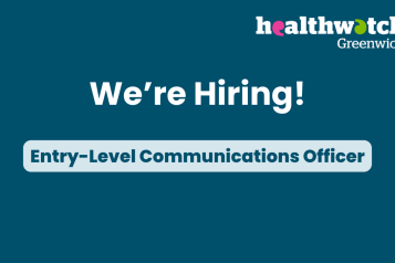 A job advertisement with heading, "we're hiring" followed by text directly below, "Entry-Level Communications Officer"