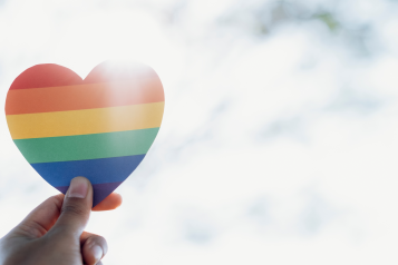 LGBTQ+ Flag in a heart shape