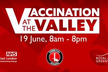 Vaccination at the Valley - get your first dose saturday 19 june