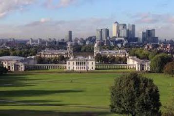 A landscape view of the Royal Naval College and Greenwich Park