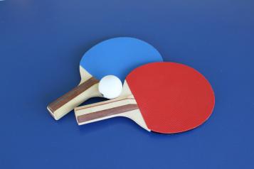Ping pong bats and balls