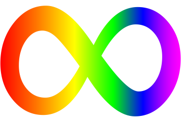 a rainbow-coloured infinity