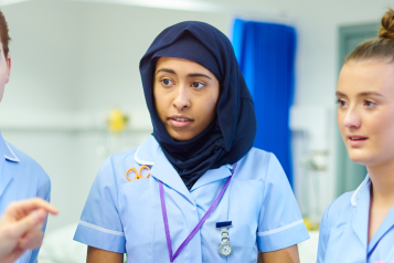 Group of female nurses at work