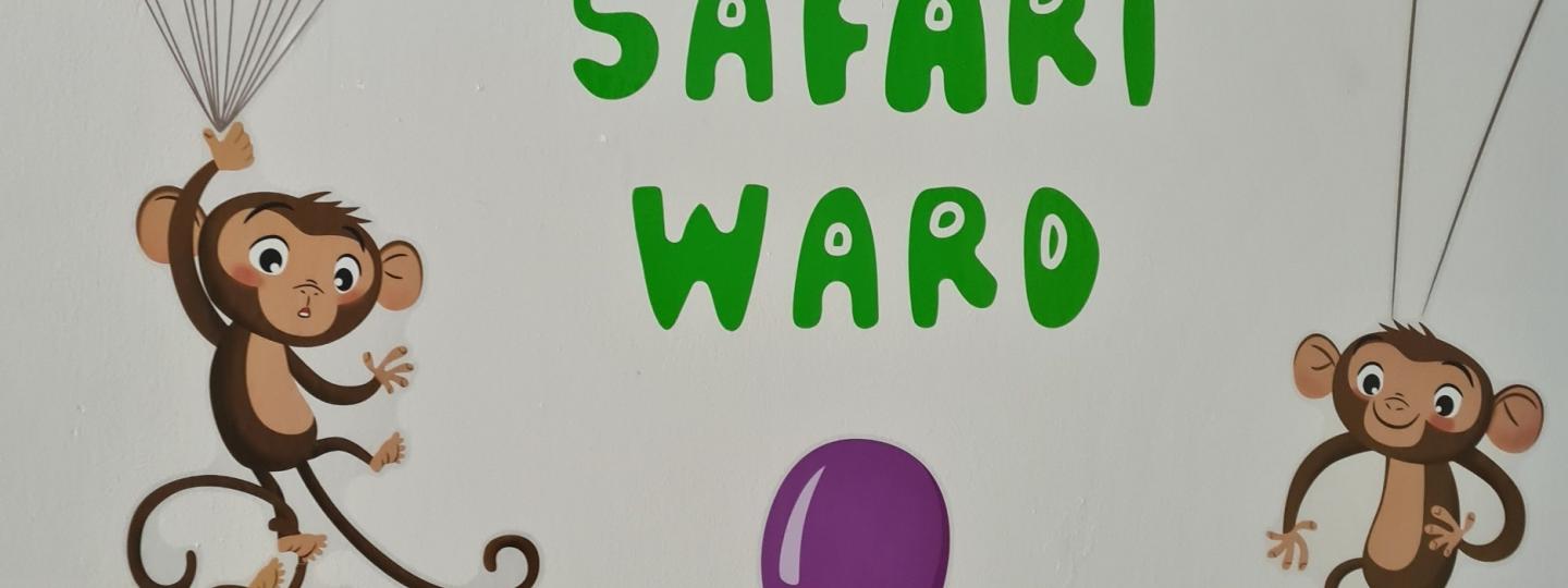Queen Elizabeth Hospital Safari ward sign
