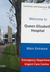Photo of the entrance to Queen Elizabeth Hospital