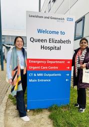 Healthwatch Greenwich representatives conducting an enter and view visit at Queen Elizabeth Hospital in Woolwich.
