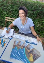 Healthwatch Greenwich volunteer at the Woolwich Dockyard Festival