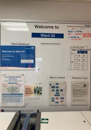 Ward 20 notice board Queen Elizabeth Hospital