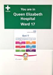 Ward 17 Queen Elizabeth Hospital entrance sign