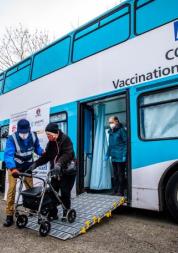COVID 19 Vaccination Bus in Royal Greenwich